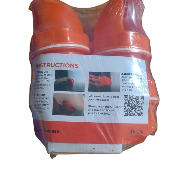 Lil Clucker Poultry Feeder Ports Orange Pack of 4 Feeder Ports - Picture 3 of 3